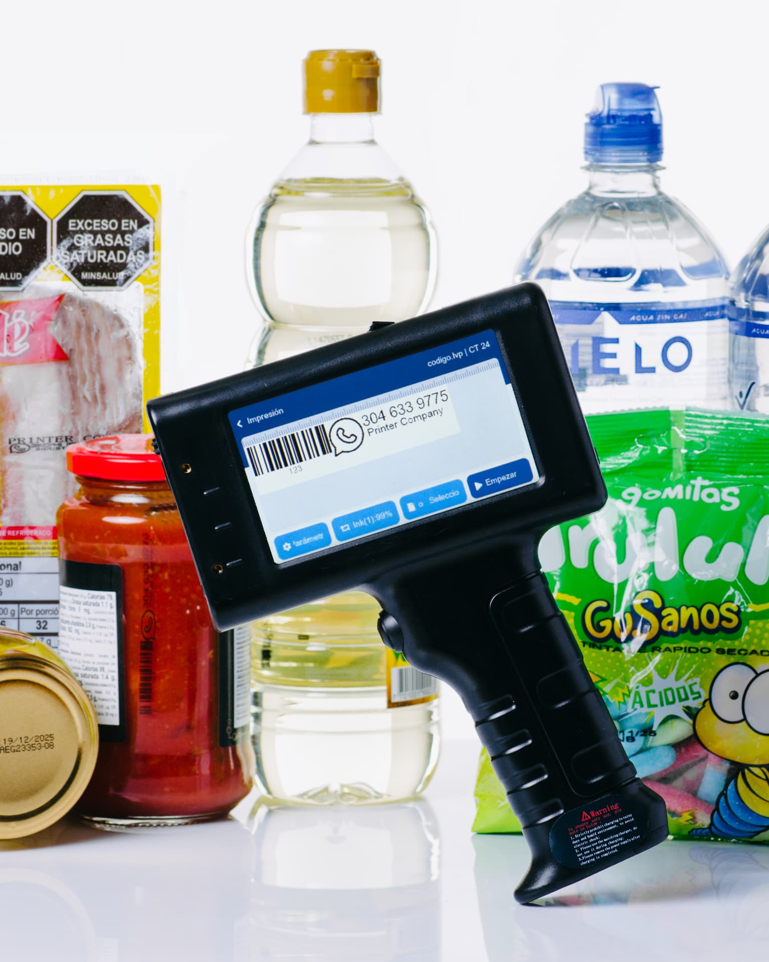 Codificadora inkjet portátil para imprimir códigos de barras y QR sobre diferentes productos